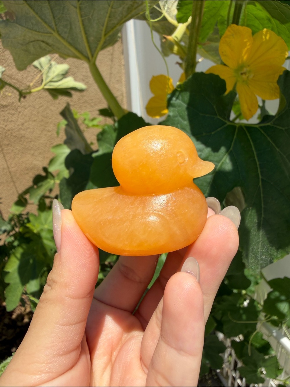 Natural yellow calcite duck,Quartz Crystal duck,Crystal Sculpture,A617